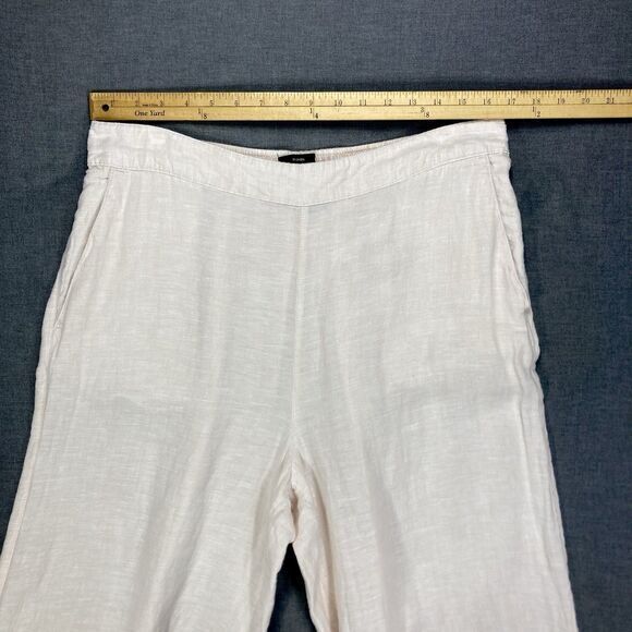 Tahari Linen Wide Leg Cropped Pants Women XL High Rise Pockets Cottage Core Boho - Picture 9 of 15